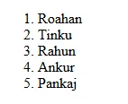 html me list tag kya ha